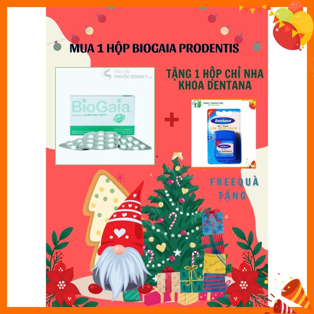 HƠI THỞ SẠCH, HẾT HÔI MIỆNG với Viên ngậm men vi sinh BioGaia ProDentis - Tặng Chỉ Tơ Nha Khoa Dentana