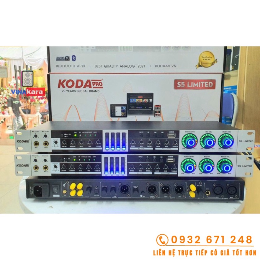 Vang cơ Koda S5 Limited có reverb cao cấp (new 2021), bluetooth, vang cơ chất lượng + Tặng kèm dây kết nối cao cấp canon