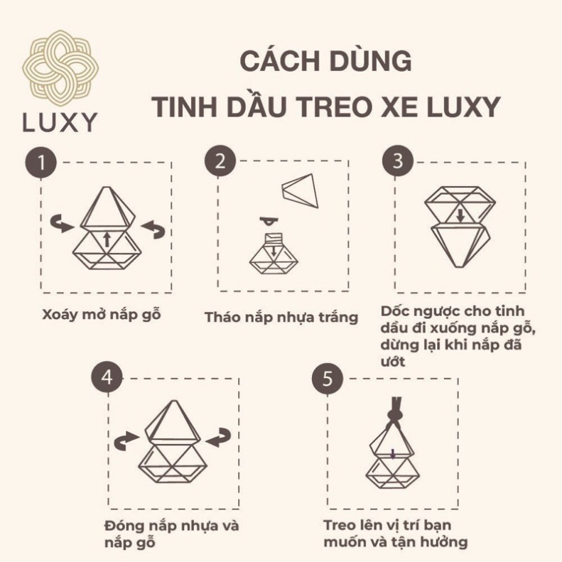 Tinh dầu treo xe LUXY cao cấp 10ml, tinh dầu thơm phòng khử mùi thiên nhiên nguyên chất - Hàng mới về