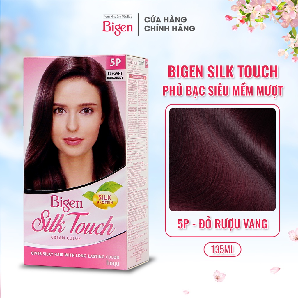 Thuốc nhuộm phủ bạc Bigen Silk Touch 135ml dạng kem, phủ bạc hoàn toàn, dưỡng tóc mềm mượt, màu trẻ trung