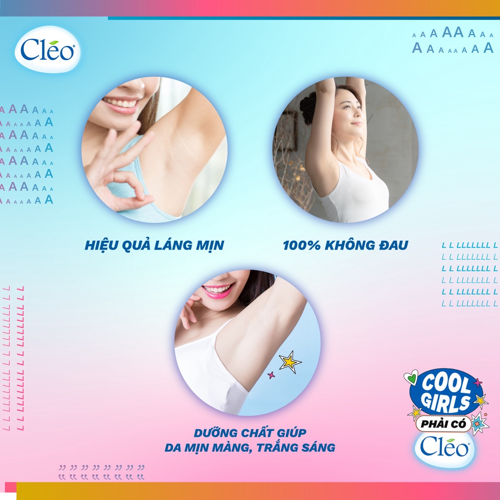 Combo kem tẩy lông Cléo Cho da nhạy cảm 50gr + Gel dưỡng da sau tẩy lông Cléo làm dịu da tức thì và dưỡng da ẩm mượt