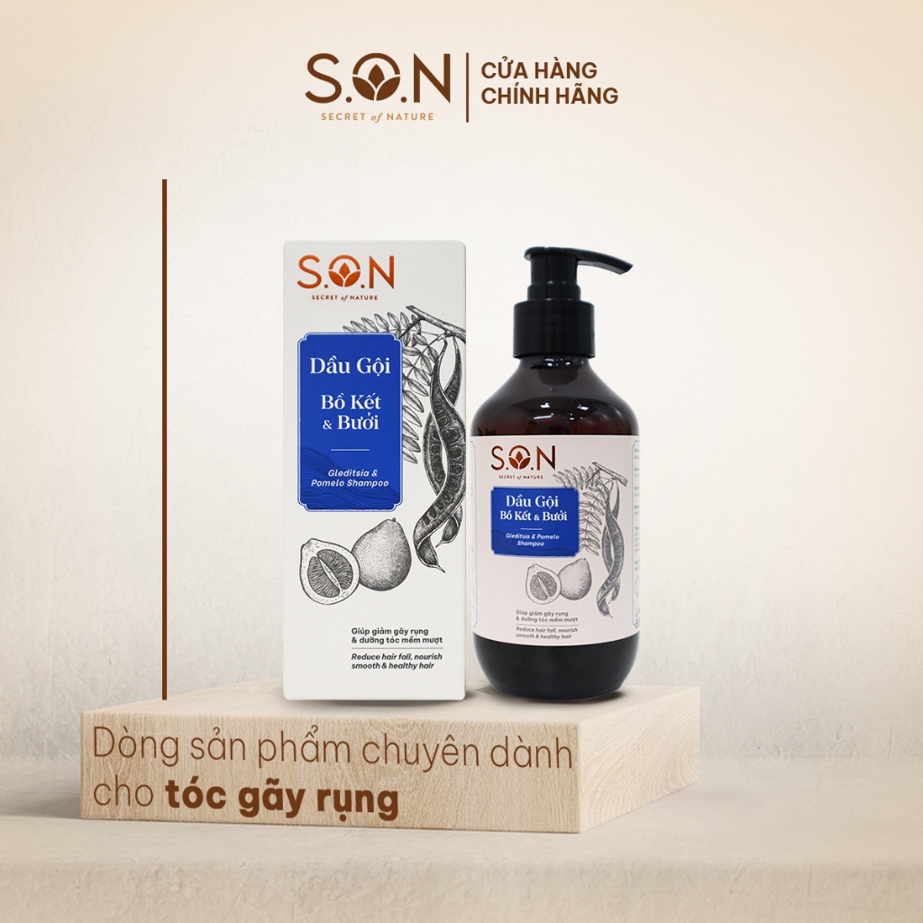 [ SET QUÀ TẶNG] BỘ DẦU GỘI BỒ KẾT & BƯỞI S.O.N  250ML GIẢM GÃY RỤNG, GIẢM GÀU NGỨA VÀ DẦU XẢ