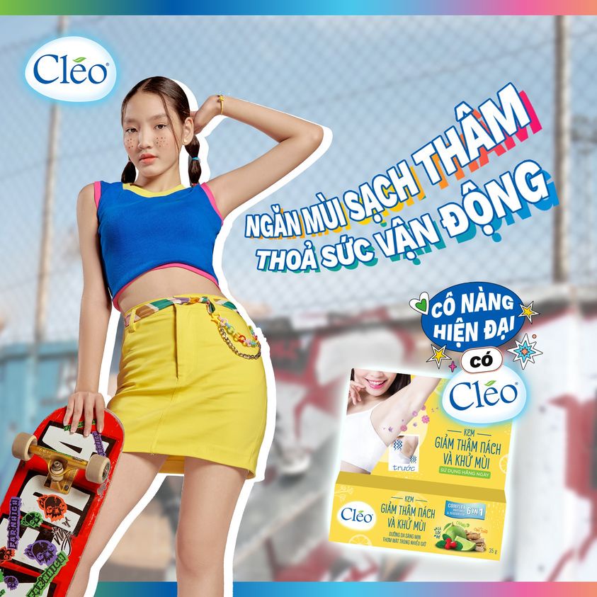 Bộ đôi Kem giảm thâm nách & khử mùi Cléo 35g và Gel dưỡng da sau tẩy lông Cléo giúp dưỡng ẩm & dịu da 50g