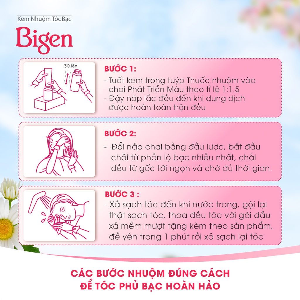 Combo 2 hộp Thuốc nhuộm dưỡng tóc phủ bạc Bigen Silk Touch 135ml/ hộp màu sắc trẻ trung, dưỡng tóc mềm mượt sau nhuộm