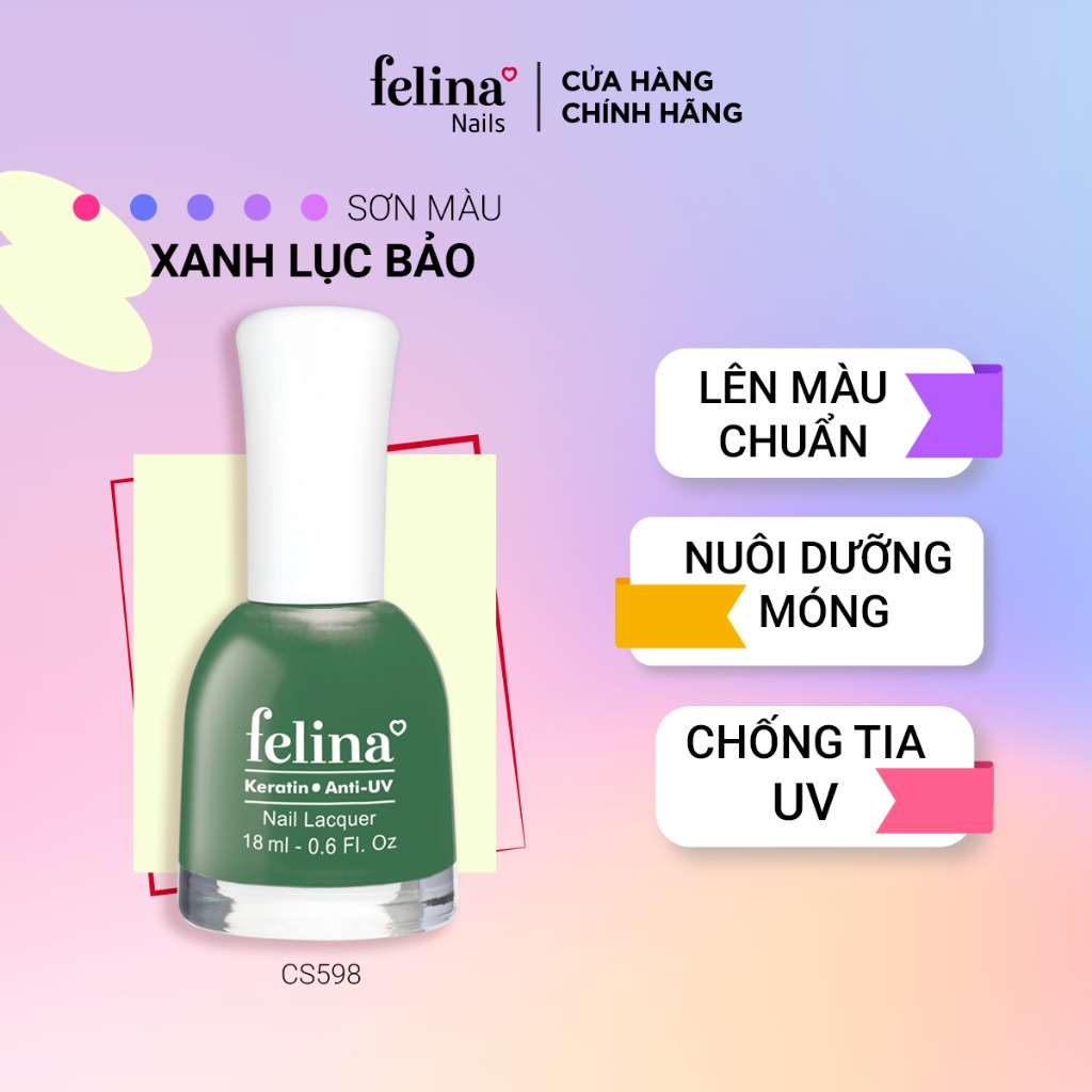 [Mã FRANCIA50 giảm 50% đơn 0] Sơn móng tay Felina 18ml - Màu sắc đa dạng