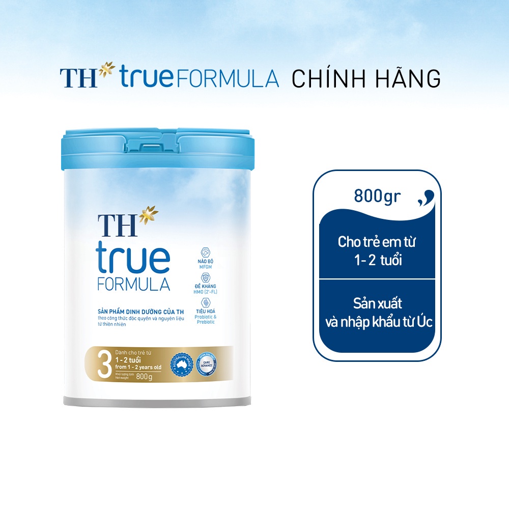 Sản phẩm dinh dưỡng công thức cho trẻ từ 1 đến 2 tuổi TH True Formula 3 800g