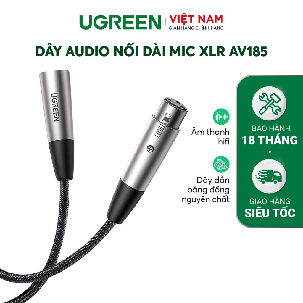 Cáp nối dài MIC XLR dây dù bện UGREEN AV185