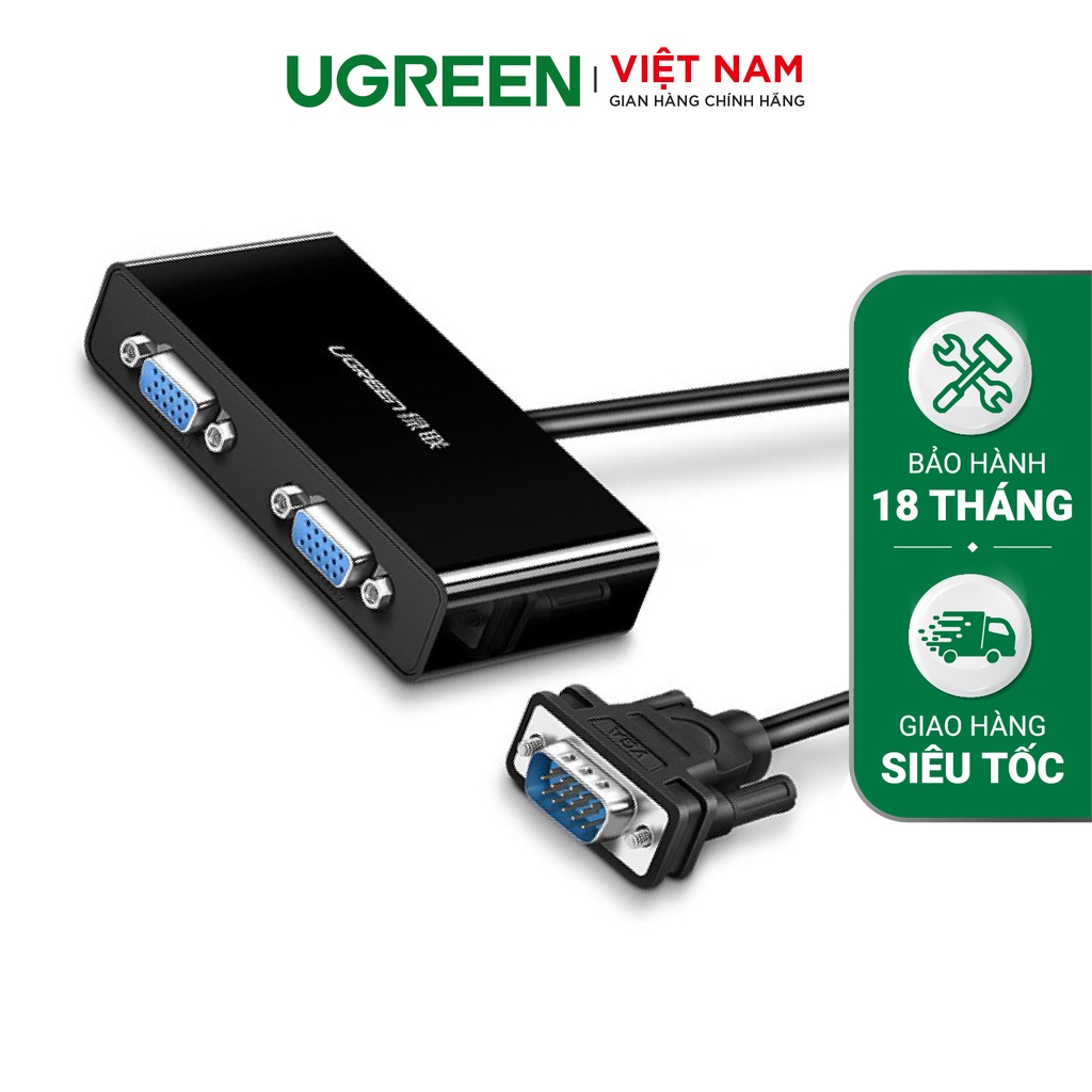 Cáp chia VGA 1 ra 2 Ugreen 20918 độ phân giải Full HD - Hàng phân phối chính hãng
