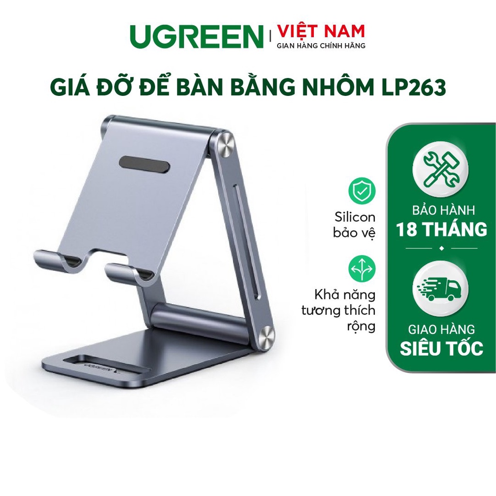 Giá đỡ điện thoại UGREEN LP263 | Tương thích điện thoại 4.7 - 7.2 inch | Khung kim loại | 80708 40393 50324.