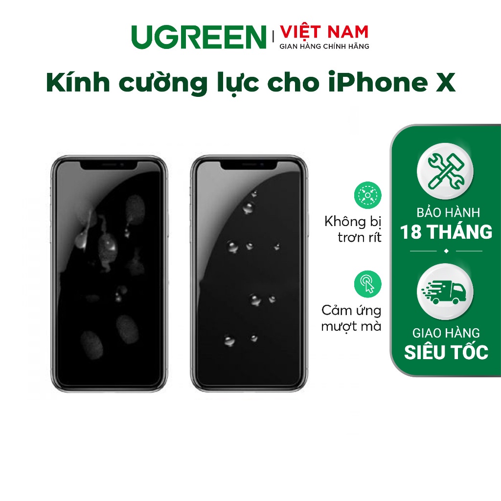 Miếng dán cường lực UGREEN cho điện thoại Iphone 6/6S/7/8 X Xs 6+/7+/8+