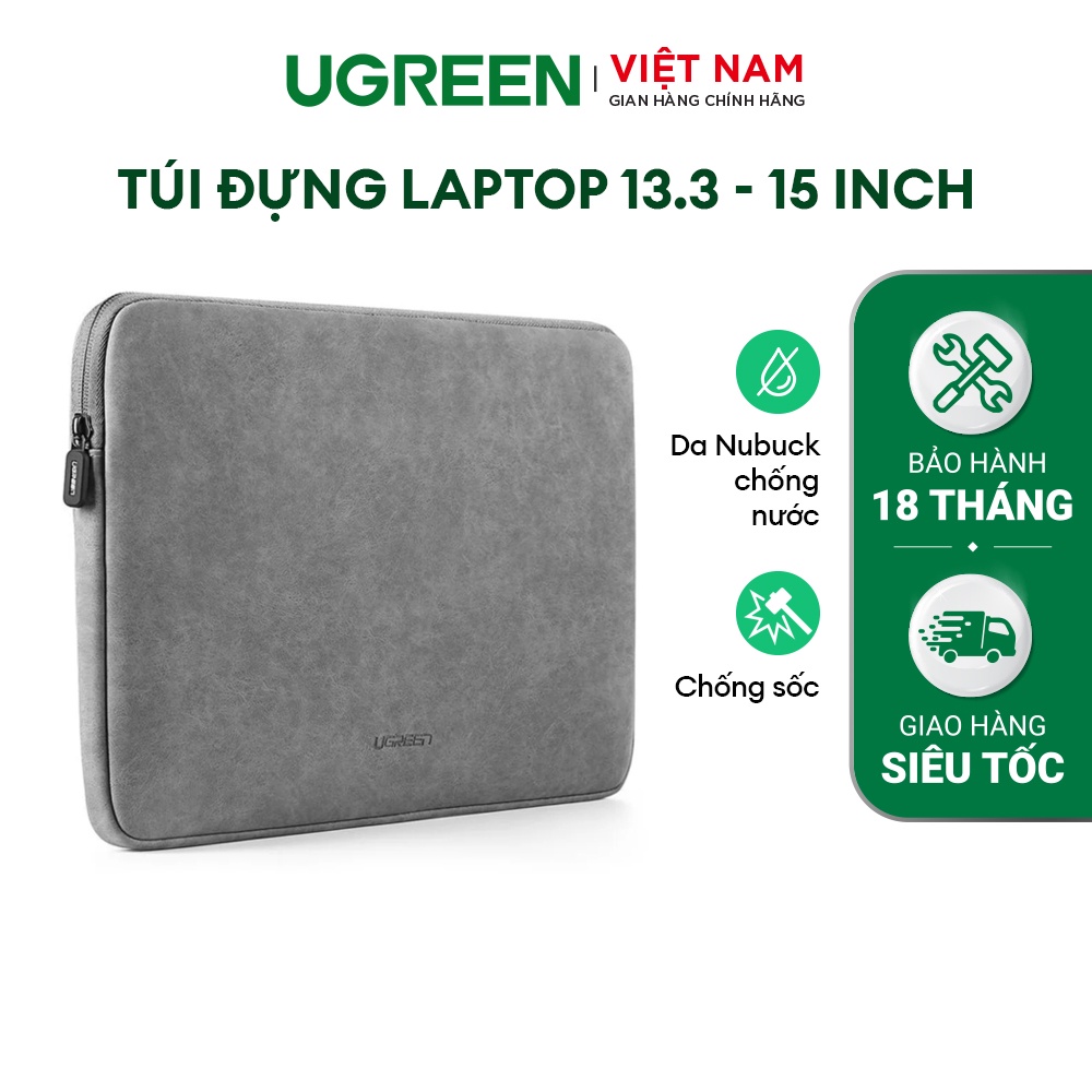 Túi đựng bảo vệ iPad/ Laptop UGREEN LP187 | Bề mặt da lót lông chống thấm, chống shock, trầy xước | Tương thích rộng