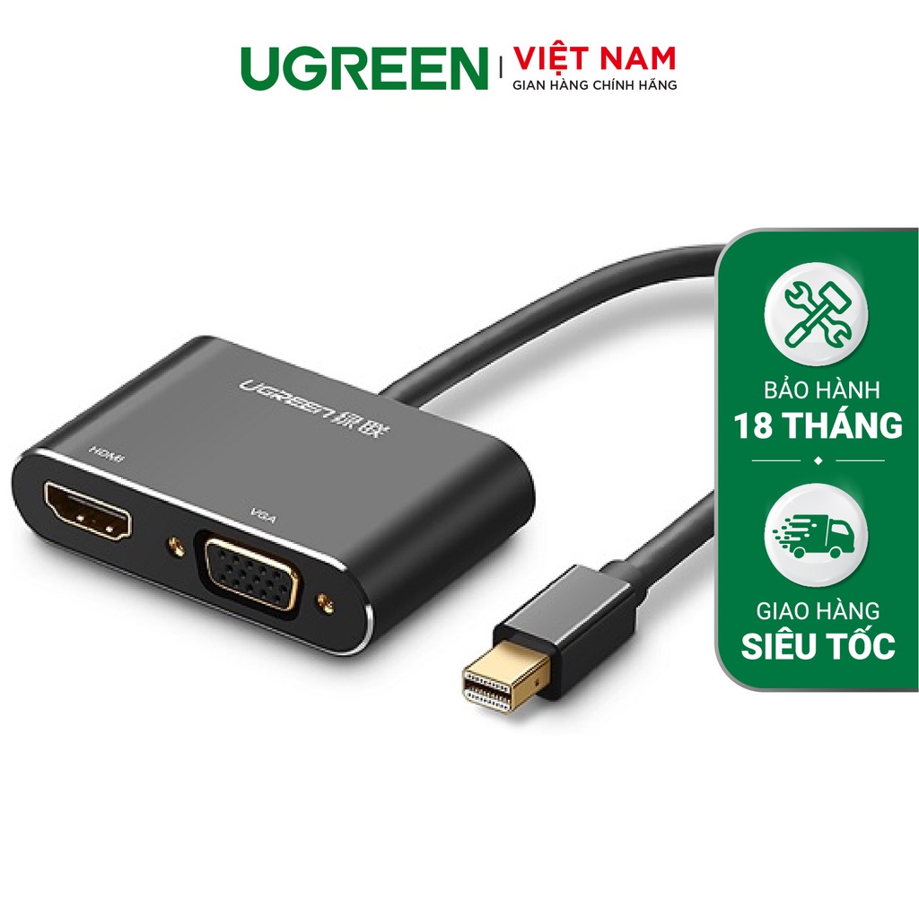 Cáp chuyển đổi Mini DisplayPort sang HDMI và VGA dài 20cm UGREEN MD115