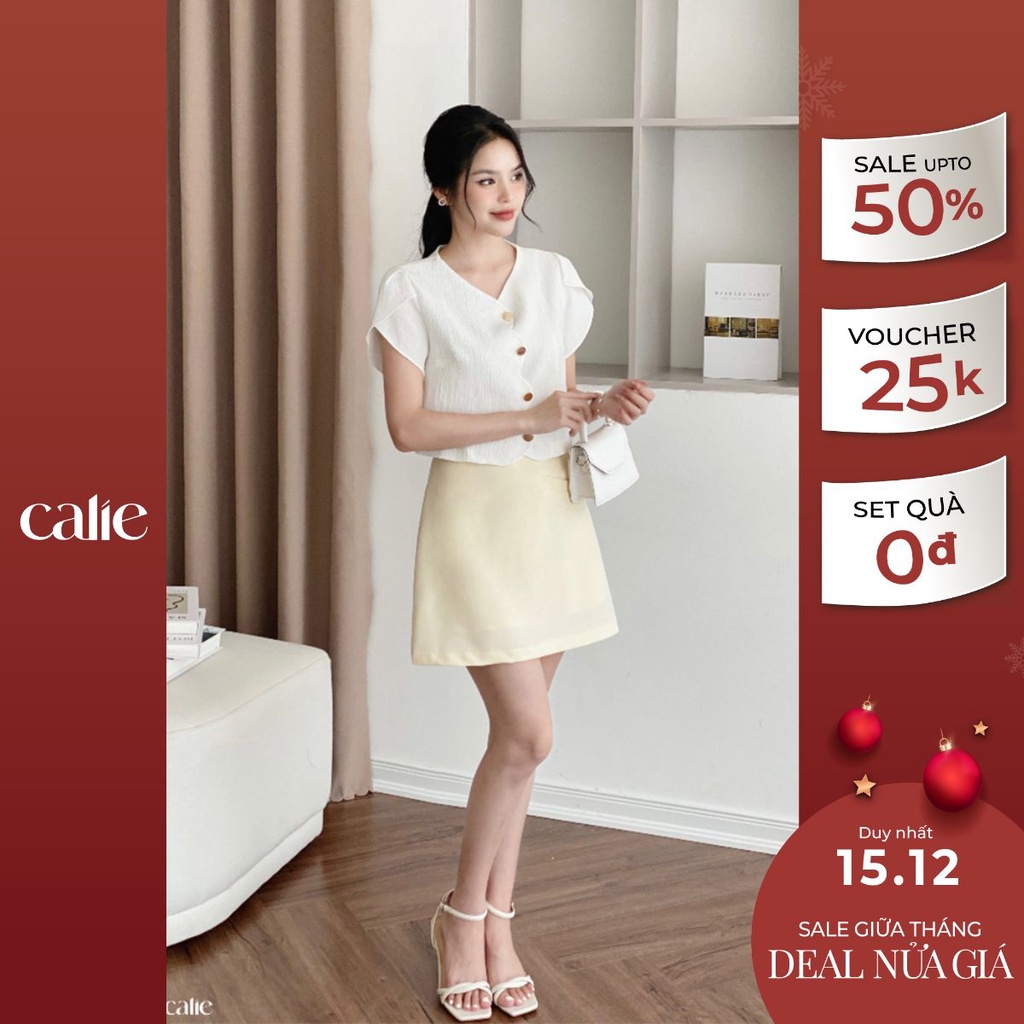 Chân váy dáng A bổ cơi chéo hai lớp Calie CA074