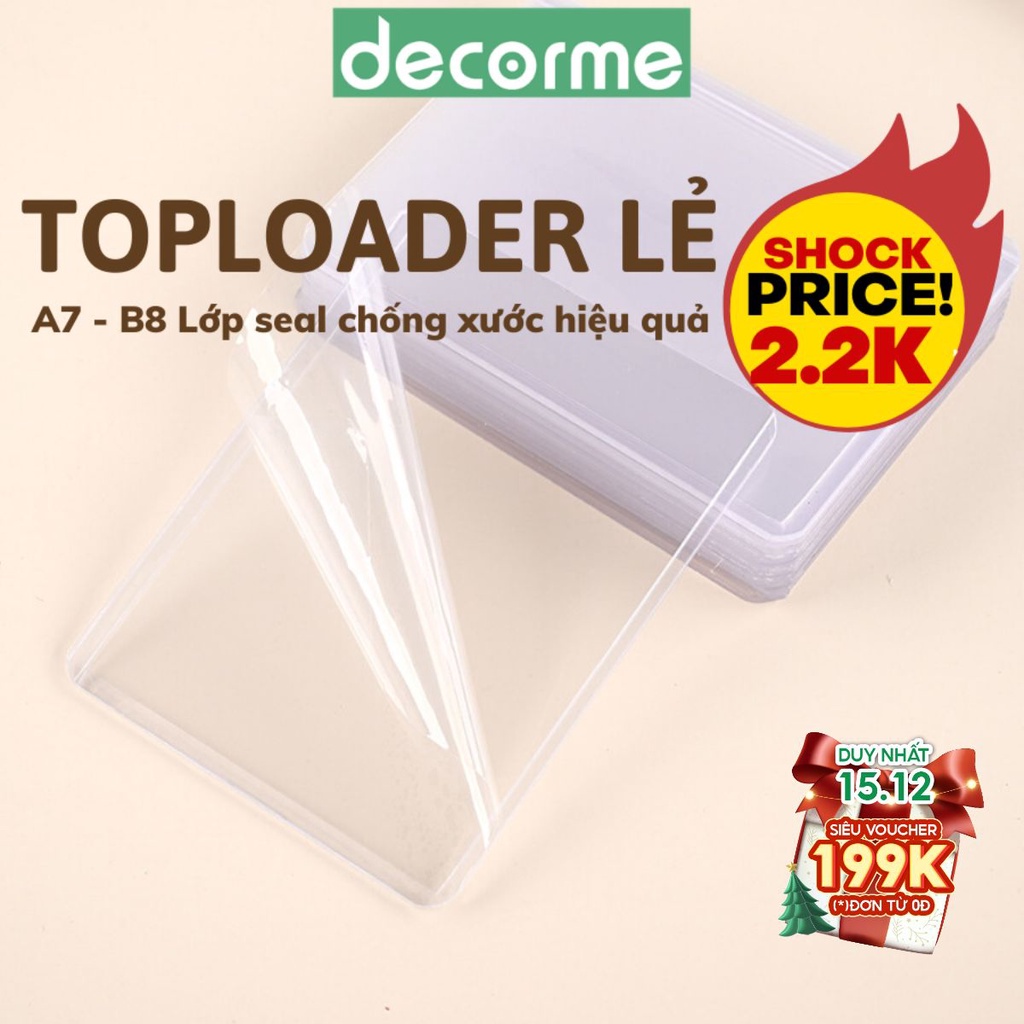 Toploader Decorme kích thước A7 - B8 đựng card ảnh idol Kpop, đựng card Anime lẻ 1 chiếc