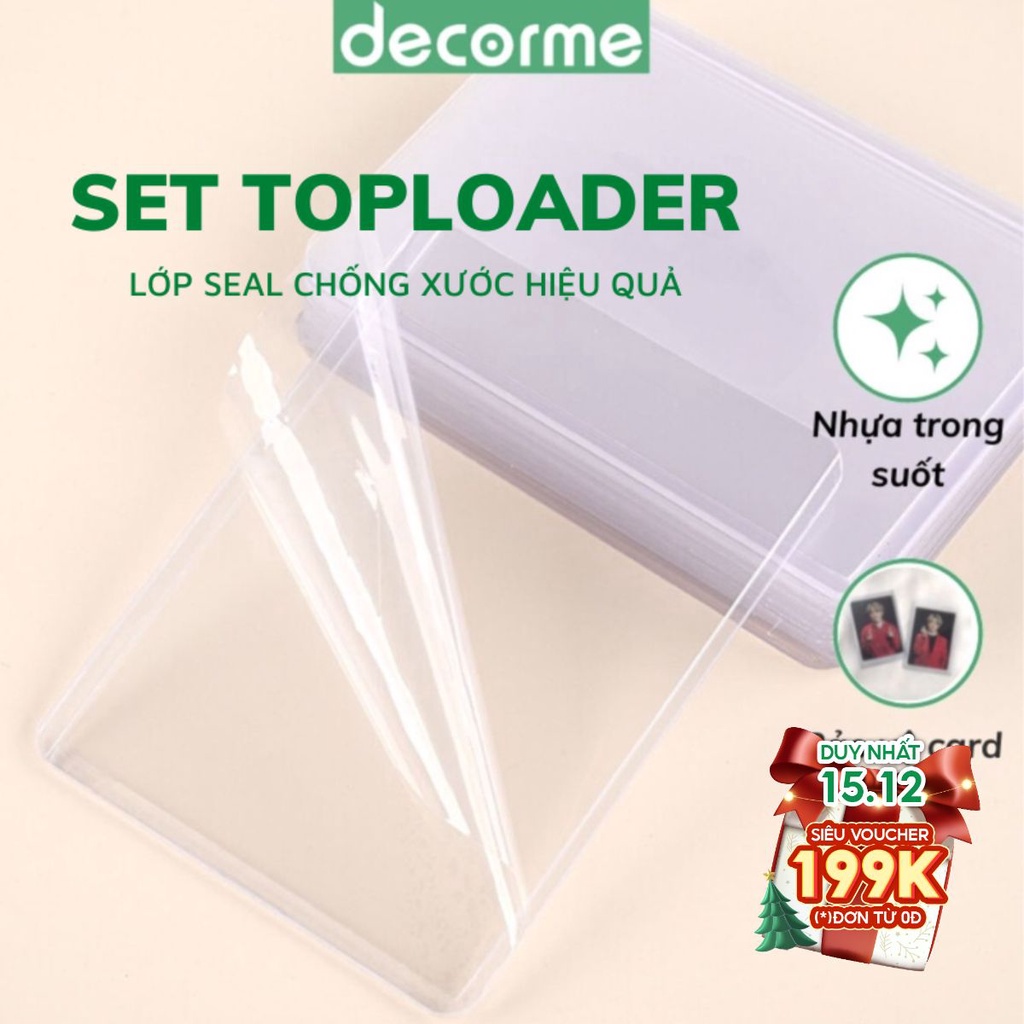 Toploader DecorMe kích thước A7 B8 đựng card ảnh idol Kpop, đựng card Anime - Văn phòng phẩm Decorme