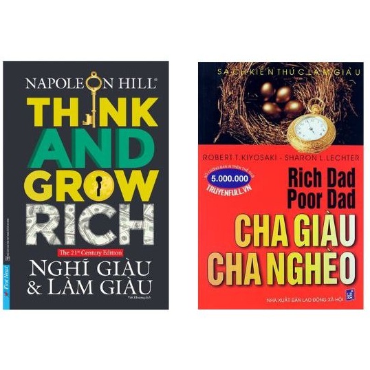 Sách Nghĩ giàu và làm giàu - Cha giàu cha nghèo (Lẻ, Trọn bộ)- Freeship
