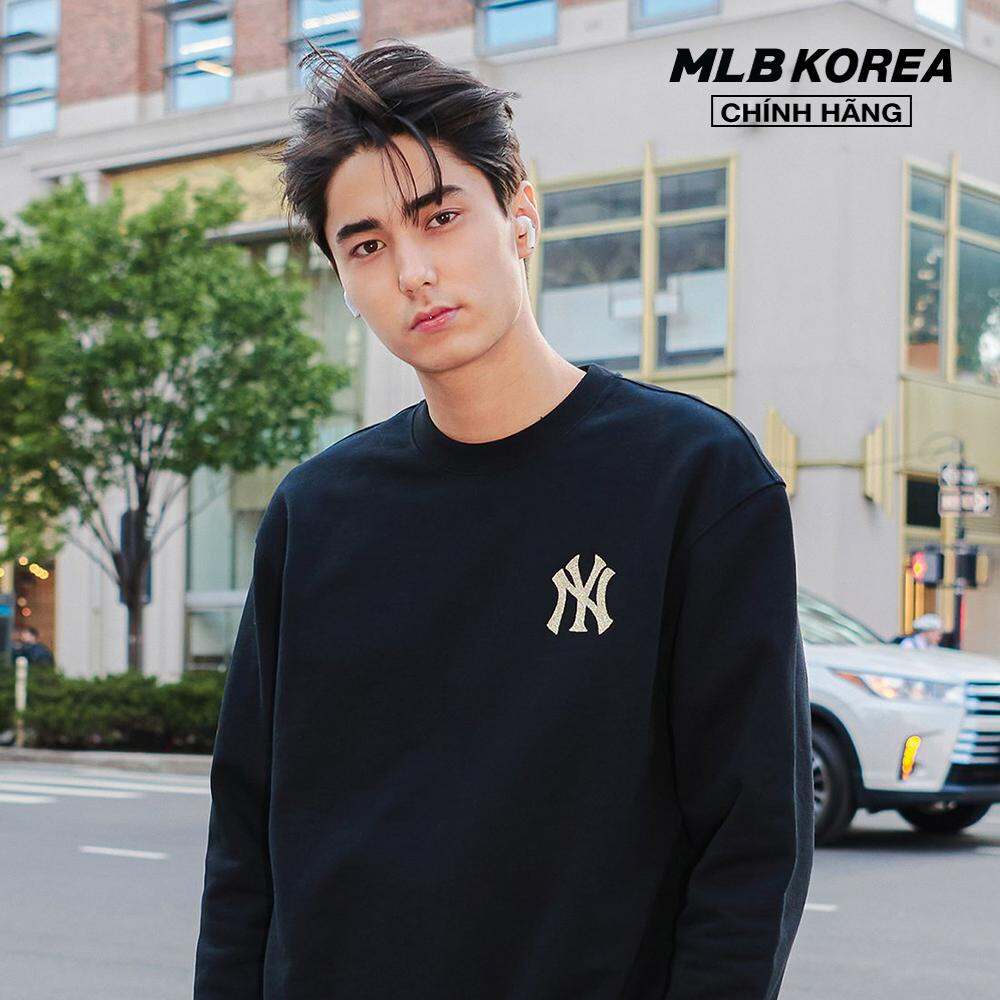 MLB - Áo sweatshirt unisex cổ tròn tay dài Basic Bling Mega Logo 3AMTB1034-50BKS