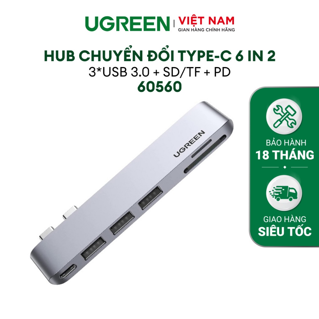 Bộ chuyển đổi đa năng UGREEN CM121 CM212 CM417 cho các thiết bị máy tính điện thoại hỗ trợ USB type C