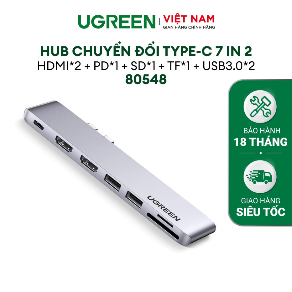 Bộ chuyển đổi đa năng UGREEN CM121 CM212 CM417 cho các thiết bị máy tính điện thoại hỗ trợ USB type C