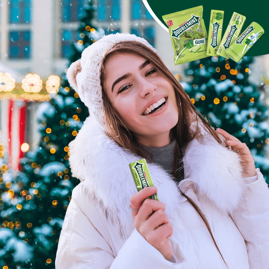 Combo 2 Hộp Viên Ngậm Không Đường Doublemint Hương Bạc Hà Lục 35 viên