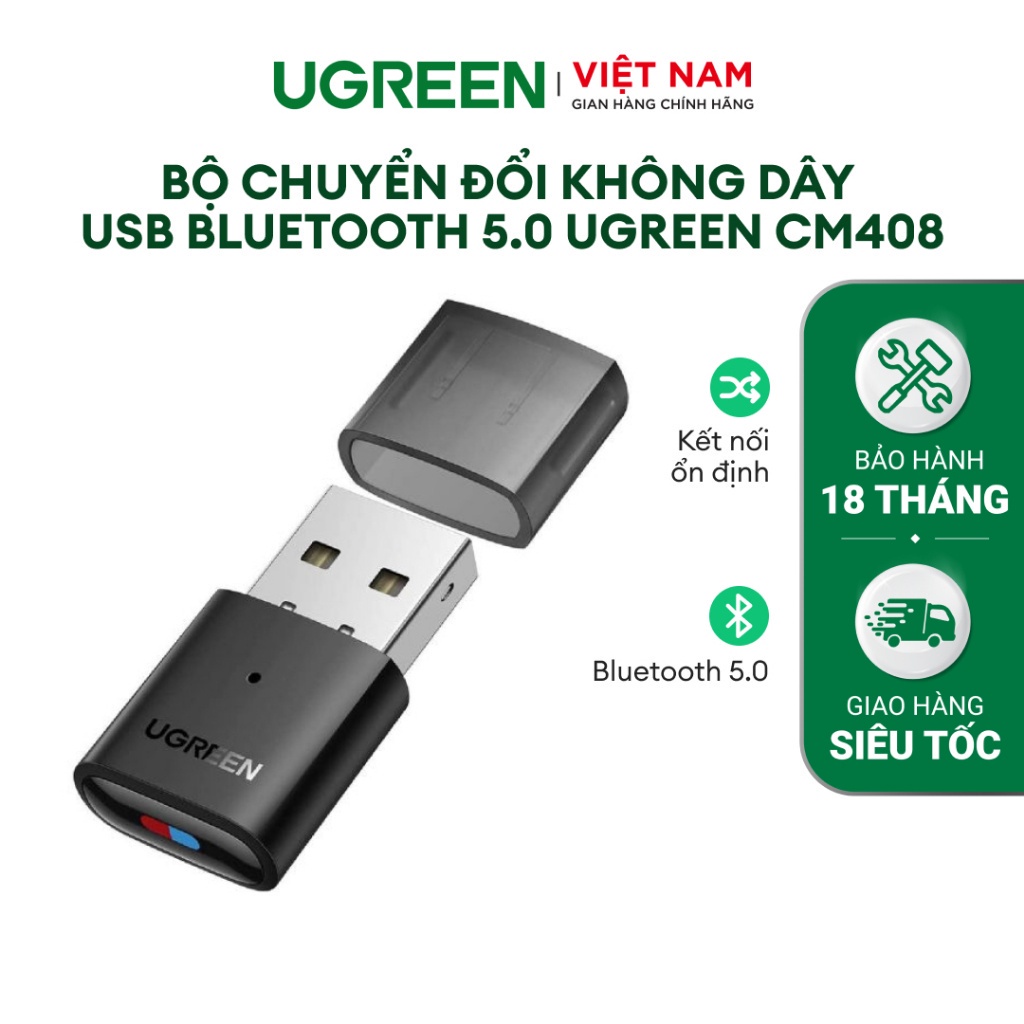 Bộ chuyển đổi không dây USB Bluetooth 5.0 màu đen cho nintendo switch và playstation AUX Jack Audio UGREEN CM408 10928