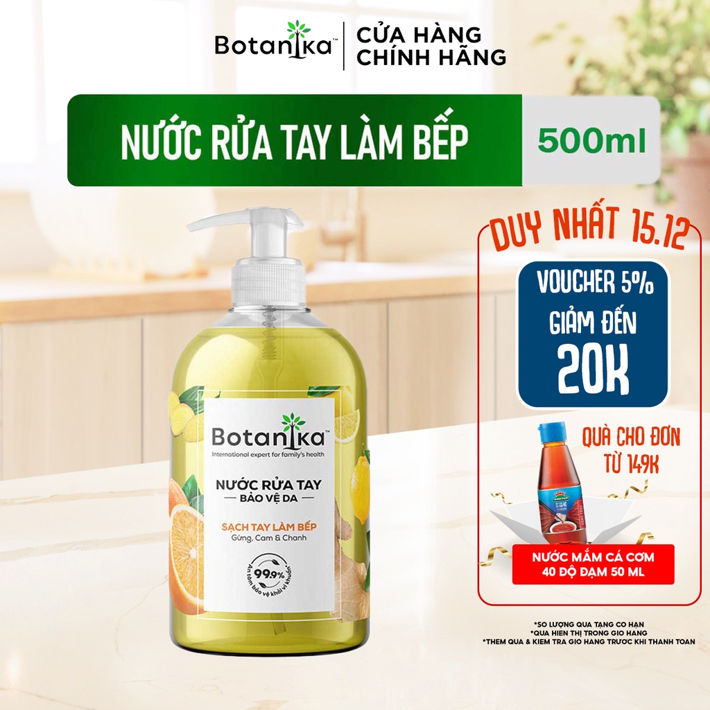 Nước rửa tay làm bếp Botanika 500ml