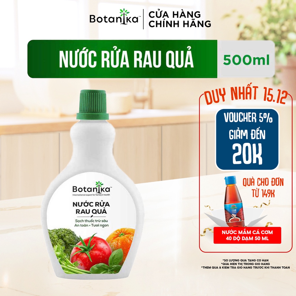 Nước rửa rau quả Botanika 500ml