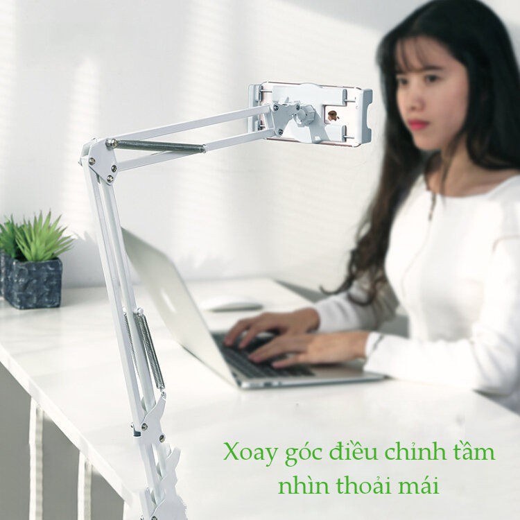 Giá đỡ điện thoại, máy tính bảng kẹp mặt bàn, giá sách UGREEN LP142 | Chất liệu kim loại | xoay góc 360 độ | 4-12.9 inch