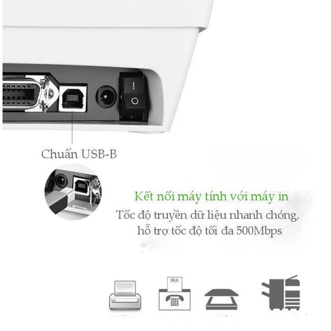 Cáp máy in USB2.0 UGREEN US104 | Tốc độ truyền 500Mbps | Vật liệu cao cấp | Bảo hành 18 tháng