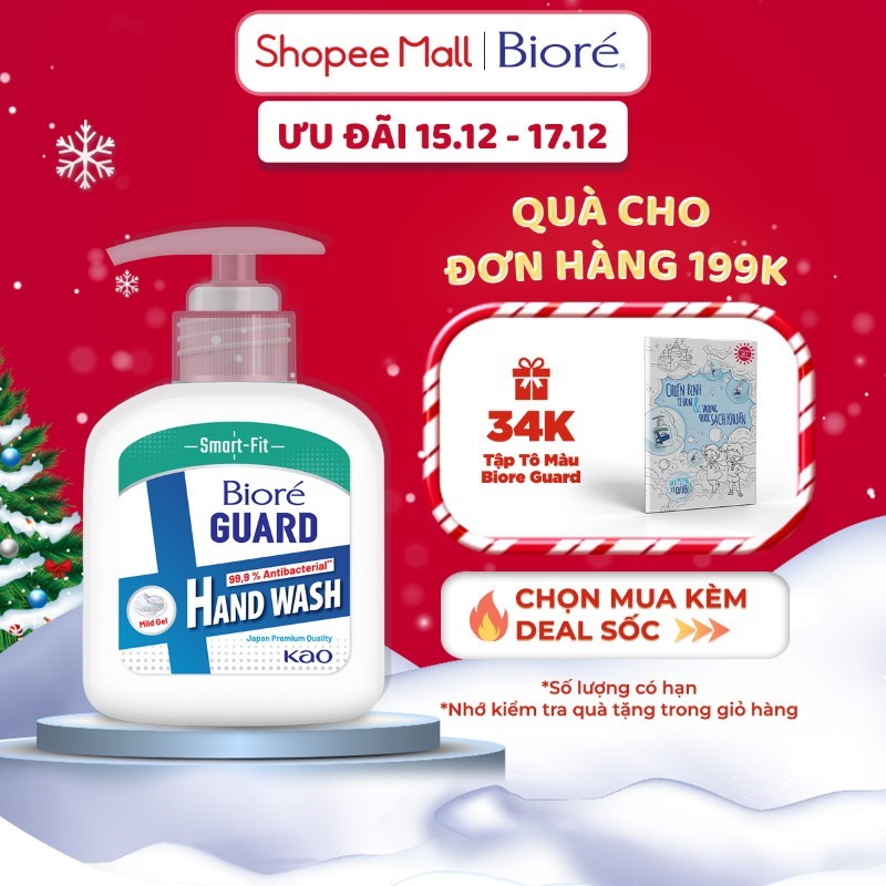 Gel Rửa Tay Bioré GUARD Dịu Nhẹ Kháng Khuẩn 250ml