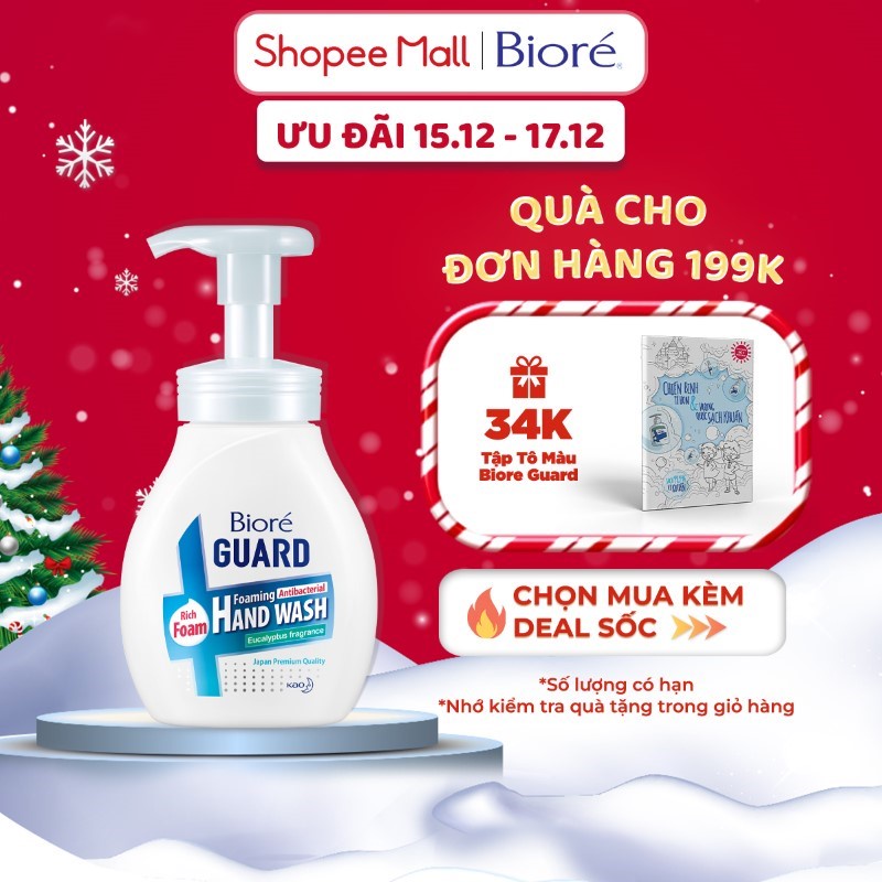 Bioré Bọt Rửa Tay Kháng Khuẩn Guard – Hương Khuynh Diệp (Chai) 250ml