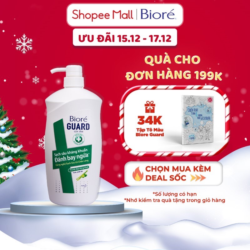 Sữa Tắm Sạch Sâu Kháng Khuẩn Thanh Mát Hứng Khởi Biore Guard 800g