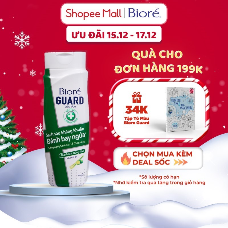 Sữa Tắm Sạch Sâu Kháng Khuẩn Thanh Mát Hứng Khởi Biore Guard 220g