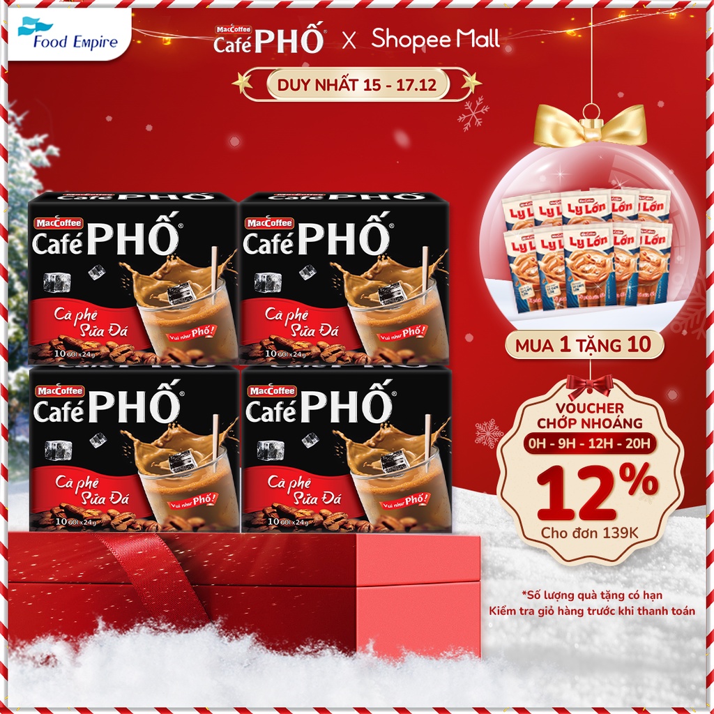 Combo 4 hộp Cà phê phố Sữa Đá - Maccoffee