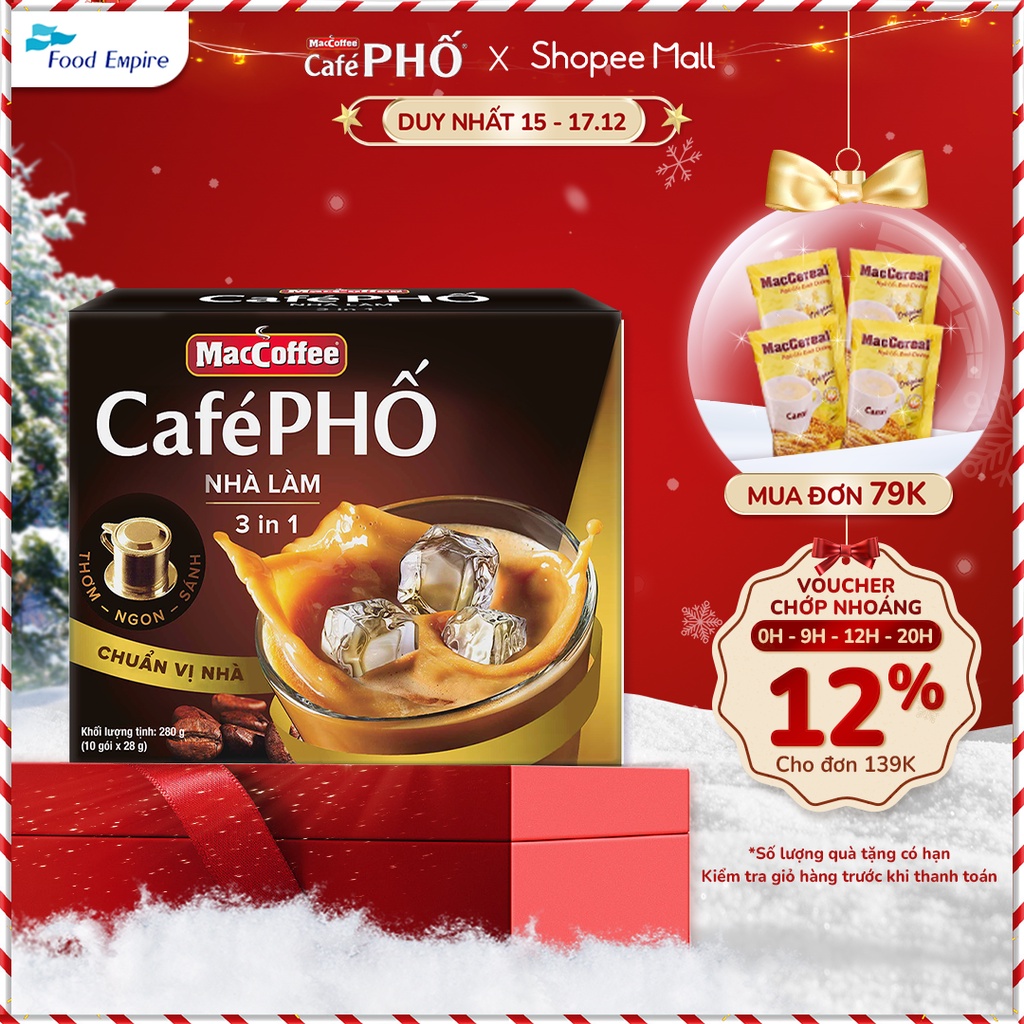 Cà phê Phố Nhà làm - MacCoffee (hộp 10 gói x 28g)