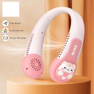 Quạt Đeo Cổ Hình Thú Không Cánh Wind Cute Sạc Tích Điện 3 Tốc Độ Siêu Mát