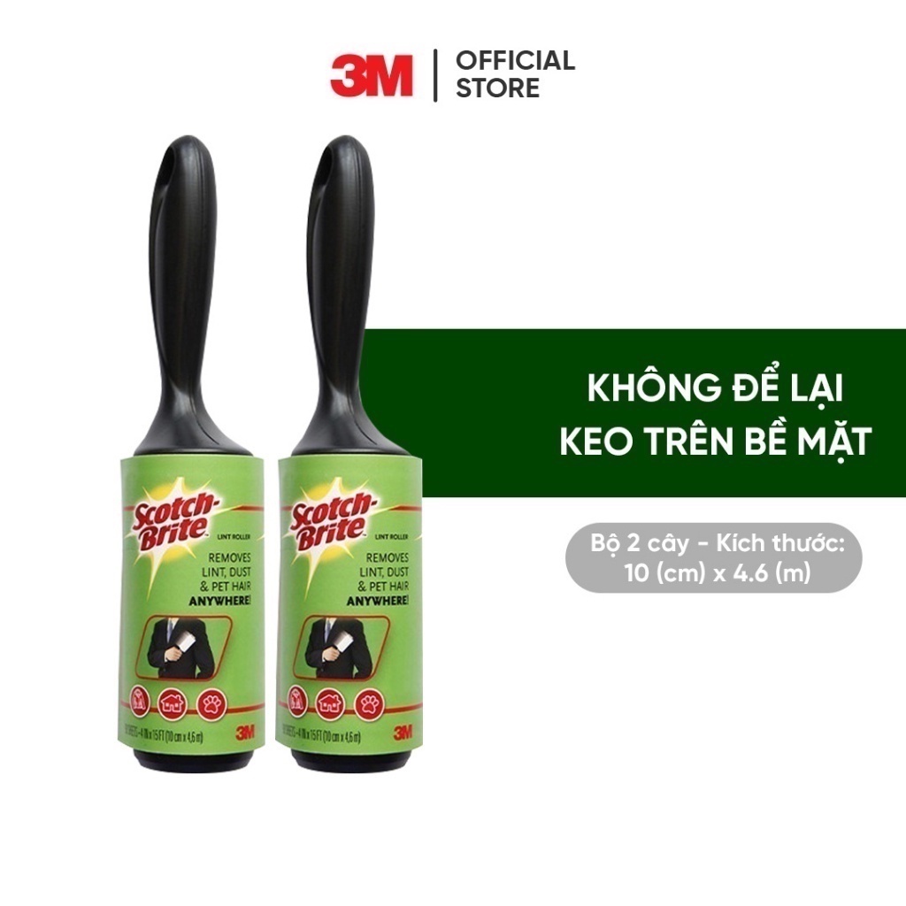Combo 2 Cây lăn bụi 30 lớp 3M™ Scotch-Brite™, xé dễ dàng, không để lại keo, 10cmx4.6m, Giúp lấy sạch bụi bẩn