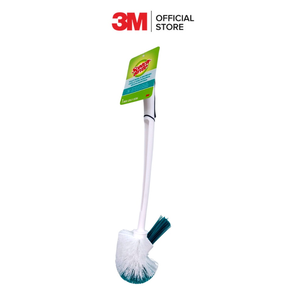 Cọ toilet 2 đầu chổi 3M™ Scotch-Brite™, chống trầy, đầu cọ dễ thay mới, 1 cây, Giúp làm sạch mọi ngóc ngách của bồn cầu