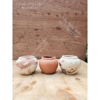 Chậu đất nung - chậu chum mini miệng 5, cao 6.5