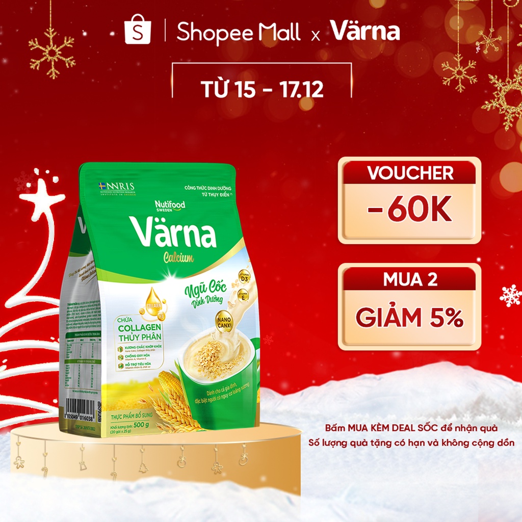 Ngũ cốc dinh dưỡng Värna Calcium - Xương chắc cơ khỏe - Varna