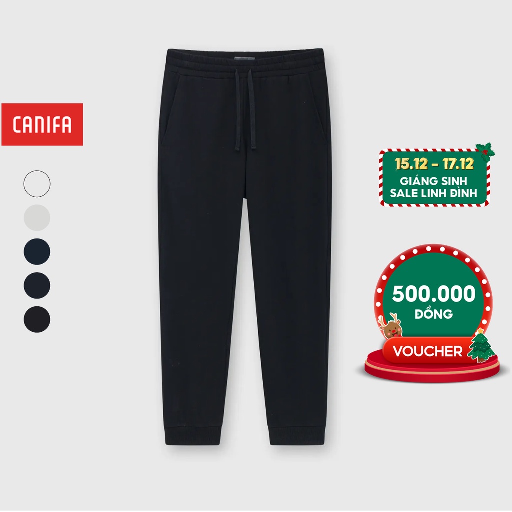 Quần nỉ nam CANIFA cạp chun dáng jogger bo gấu 8BP23W006