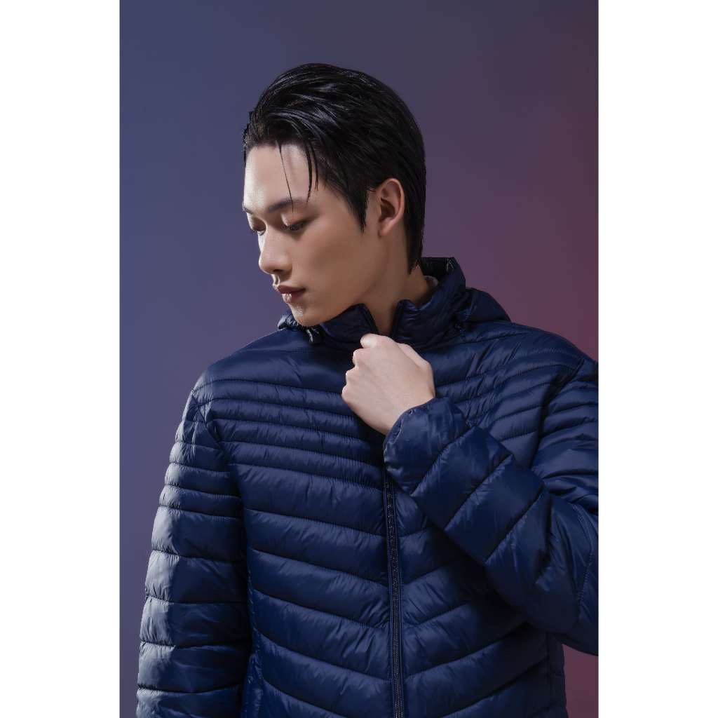 Áo khoác phao nam CANIFA chần bông Ultra Air ba lớp siêu nhẹ siêu ấm có mũ tháo rời 8OT23W030