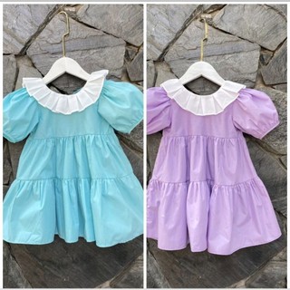 Váy babydoll cổ xếp ly