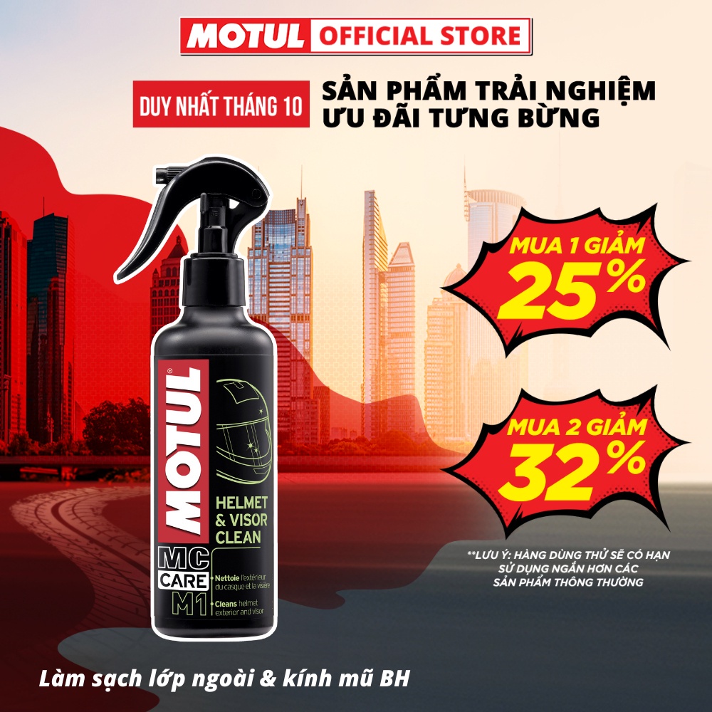 Dung dịch làm sạch lớp ngoài và kính mũ bảo hiểm - M1 HELMET & VISOR CLEAN 250ml