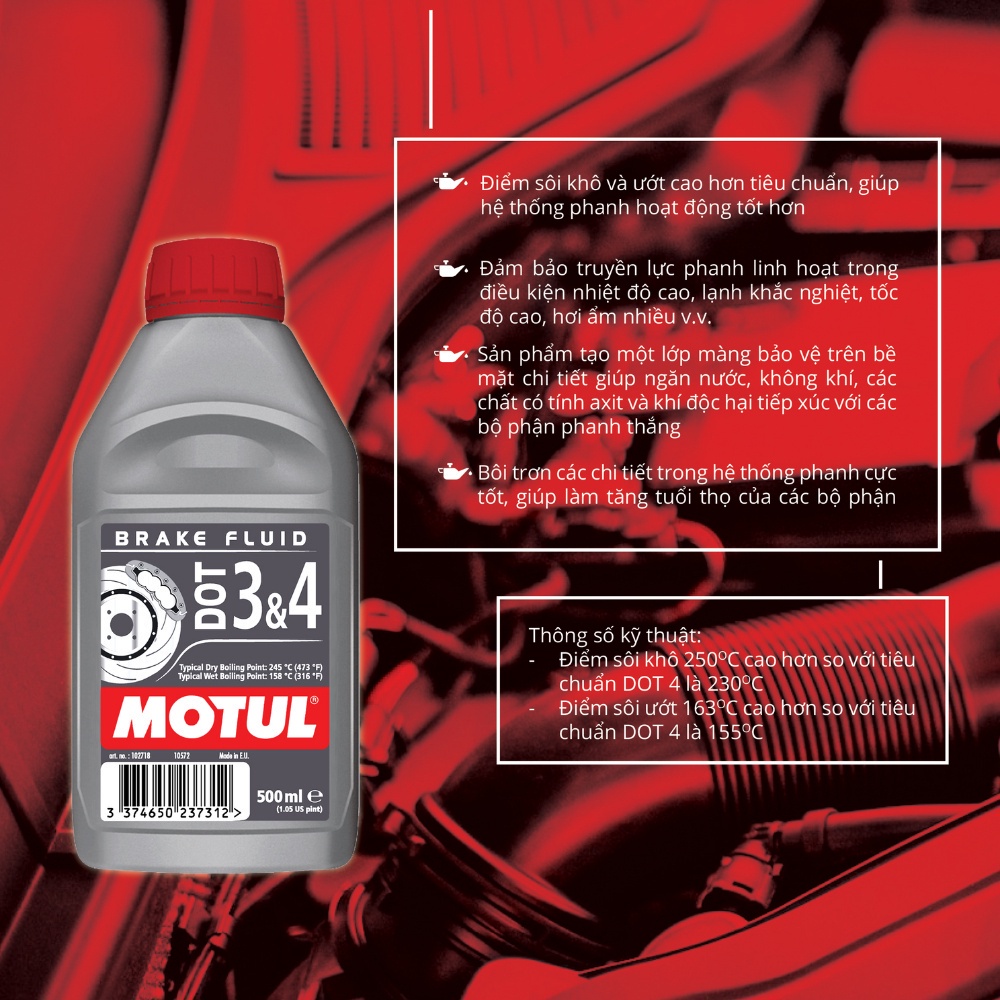 [SẢN PHẨM TRẢI NGHIỆM] Dầu thắng / phanh MOTUL DOT 3 & 4 0.5L