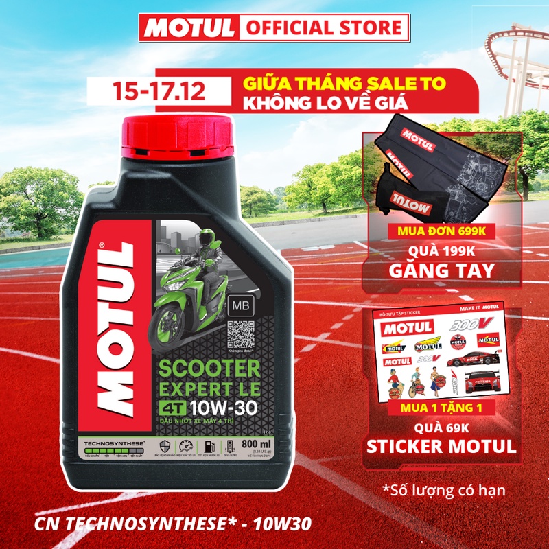 Dầu nhớt xe tay ga MOTUL SCOOTER EXPERT LE 4T 10W30 0.8L