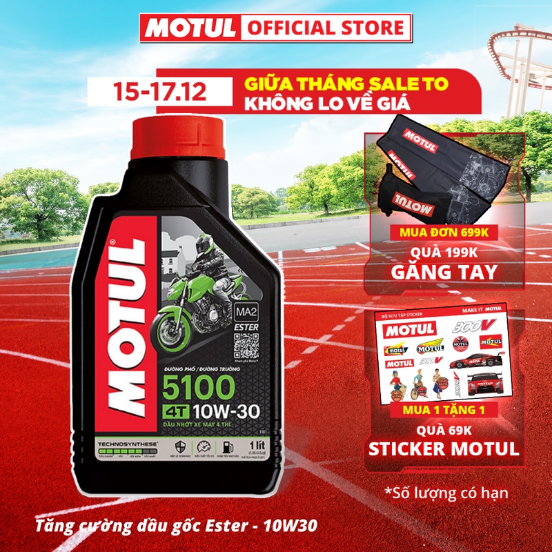 Dầu nhớt xe máy MOTUL 5100 4T 10W30 1L