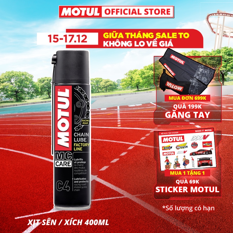 Xịt sên / xích MOTUL C4 CHAIN LUBE Factory Line 0.4L