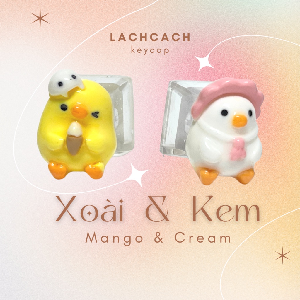 Keycap Xoài & Kem | Keycap đôi | Nút bàn phím cơ | Phụ kiện máy tính