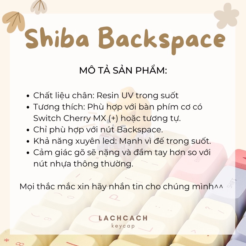 Keycap Shiba Backspace | Nút bàn phím cơ